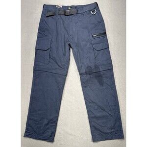 BC Clothing Pants Size 32x30 Navy Belted Convertible Cargo Utility Tech Workwear